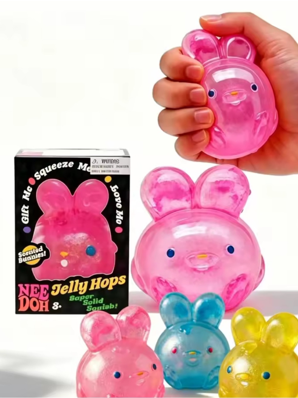 Pink Bunny Squeeze Toy - Soft Sensory Plush